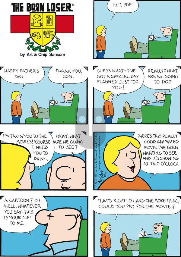 The Born Loser on Sunday June 19, 2016 Comic Strip