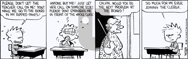 Calvin and Hobbes - Thursday April 9, 1987 Comic Strip