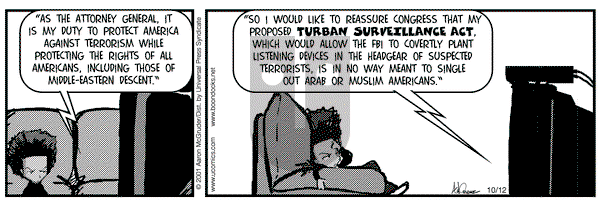 The Boondocks on Friday October 12, 2001 Comic Strip