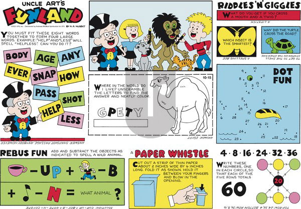 Uncle Art's Funland on Sunday October 15, 2023 Comic Strip