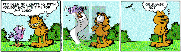 Garfield on Saturday February 22, 1992 Comic Strip