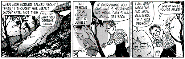 Luann on Monday August 6, 2001 Comic Strip