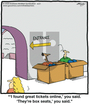 In the Bleachers on Tuesday April 21, 2020 Comic Strip