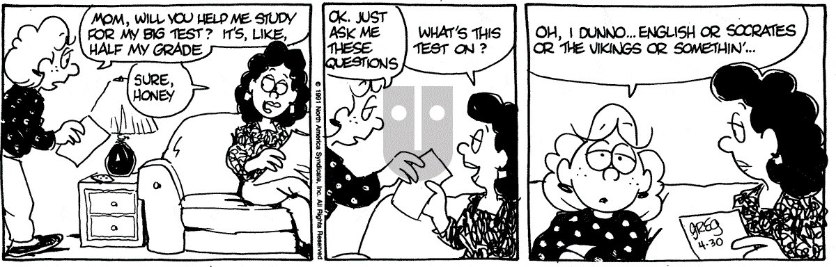 Luann - Tuesday April 30, 1991 Comic Strip