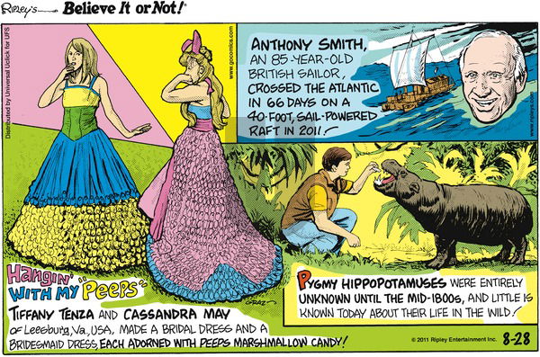 Ripley's Believe It or Not on Sunday August 28, 2011 Comic Strip