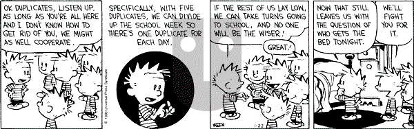 Calvin and Hobbes - Monday January 22, 1990 Comic Strip