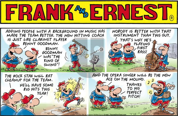 Frank and Ernest on Sunday April 9, 2017 Comic Strip