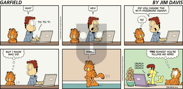 Garfield - Sunday September 6, 2020 Comic Strip