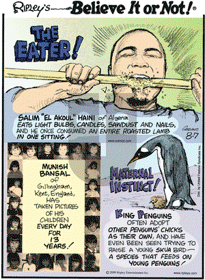 Ripley's Believe It or Not on Friday August 7, 2009 Comic Strip