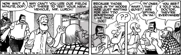 Alley Oop on Friday August 30, 1974 Comic Strip