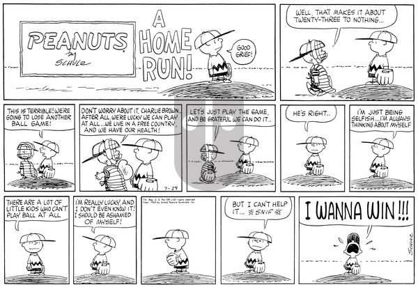 Peanuts on Sunday July 29, 1962 Comic Strip