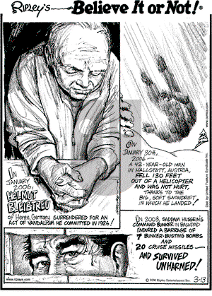 Ripley's Believe It or Not on Monday March 13, 2006 Comic Strip