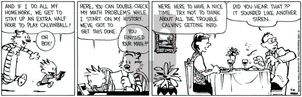 Calvin and Hobbes on Friday September 8, 1995 Comic Strip