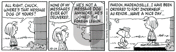 Peanuts on Friday October 29, 1999 Comic Strip