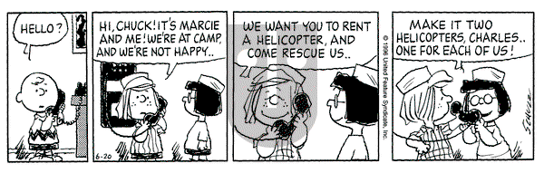 Peanuts on Thursday June 20, 1996 Comic Strip