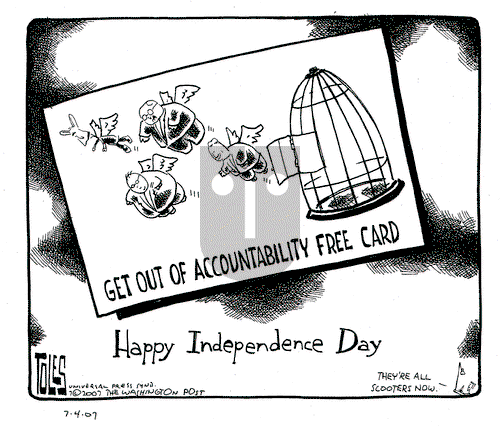 Tom Toles on Wednesday July 4, 2007 Comic Strip
