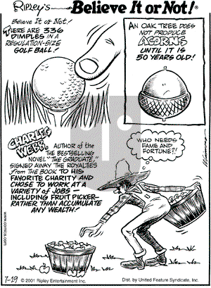 Ripley's Believe It or Not on Thursday July 19, 2001 Comic Strip