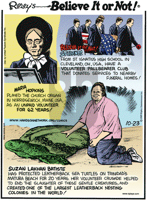 Ripley's Believe It or Not - Friday October 23, 2009 Comic Strip