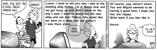 Luann - Monday July 26, 1999 Comic Strip