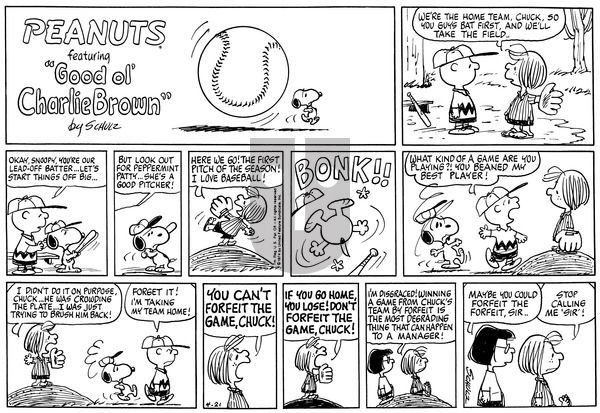 Peanuts on Sunday April 21, 1974 Comic Strip