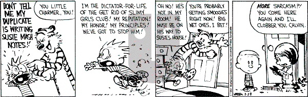 Calvin and Hobbes - Friday March 29, 1991 Comic Strip