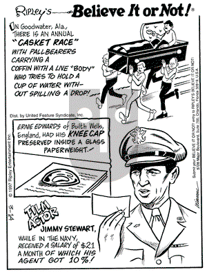 Ripley's Believe It or Not on Friday March 14, 1997 Comic Strip