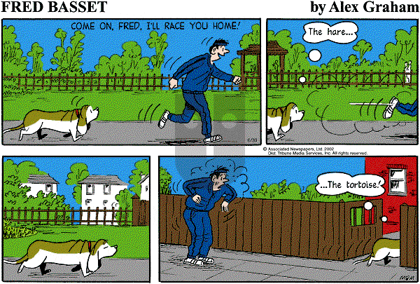 Fred Basset on Sunday June 30, 2002 Comic Strip
