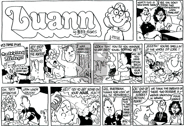 Luann on Sunday March 18, 1990 Comic Strip