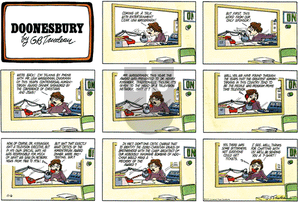 Doonesbury on Sunday November 6, 1977 Comic Strip