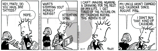 Frazz on Wednesday October 17, 2001 Comic Strip