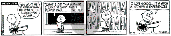 Peanuts on Friday September 17, 1965 Comic Strip