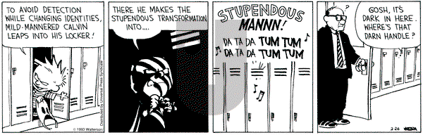 Calvin and Hobbes on Friday February 26, 1993 Comic Strip