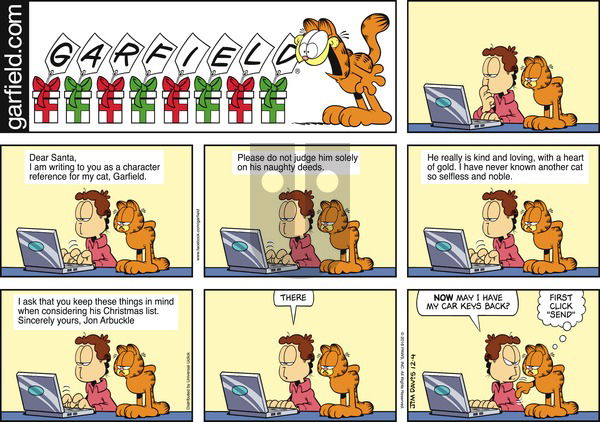 Garfield on Sunday December 4, 2016 Comic Strip