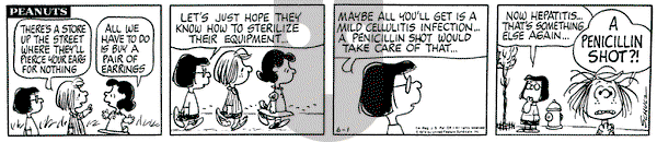 Peanuts on Saturday June 1, 1974 Comic Strip