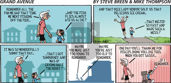 Grand Avenue on Sunday August 18, 2013 Comic Strip