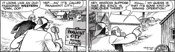 Alley Oop on Friday July 18, 1975 Comic Strip