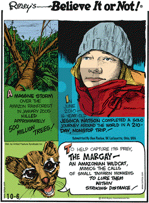 Ripley's Believe It or Not on Wednesday October 6, 2010 Comic Strip
