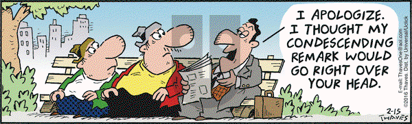 Frank and Ernest on Monday February 15, 2016 Comic Strip