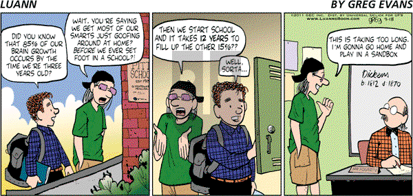 Luann on Sunday September 18, 2011 Comic Strip