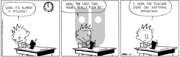 Calvin and Hobbes on Thursday January 26, 1995 Comic Strip