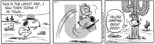 Peanuts on Tuesday July 7, 1992 Comic Strip