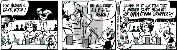Rose is Rose on Thursday September 10, 1987 Comic Strip