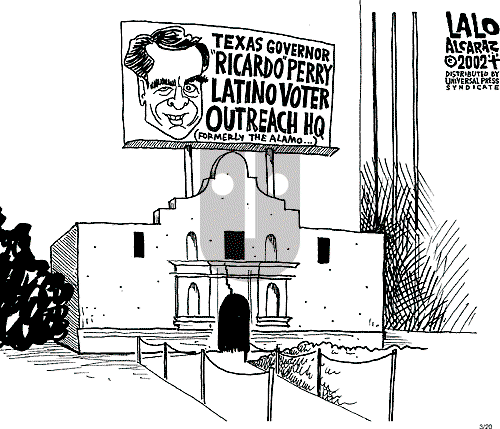 Lalo Alcaraz on Wednesday March 20, 2002 Comic Strip
