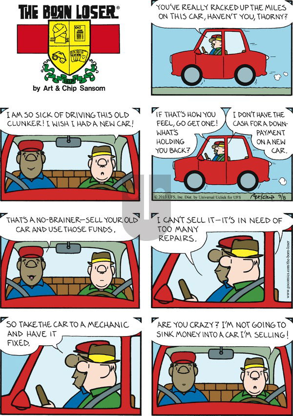 The Born Loser on Sunday September 8, 2013 Comic Strip