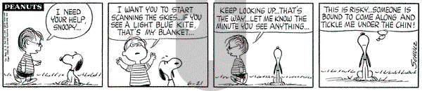 Peanuts on Thursday June 21, 1962 Comic Strip