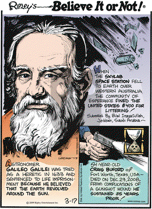 Ripley's Believe It or Not on Tuesday March 17, 2009 Comic Strip