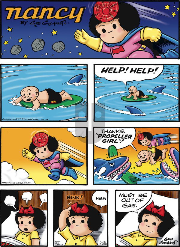 Nancy on Sunday August 3, 2014 Comic Strip