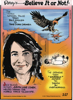 Ripley's Believe It or Not on Monday February 27, 2017 Comic Strip