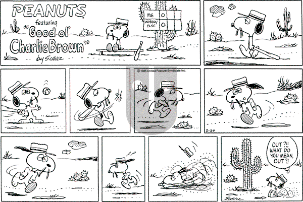 Peanuts - Sunday February 24, 1985 Comic Strip