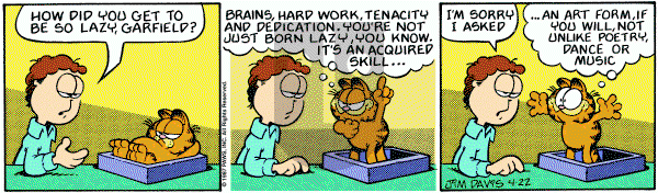 Garfield on Wednesday April 22, 1987 Comic Strip